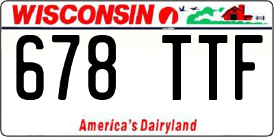 WI license plate 678TTF