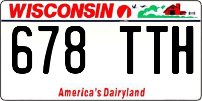 WI license plate 678TTH
