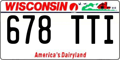 WI license plate 678TTI