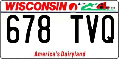 WI license plate 678TVQ