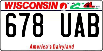 WI license plate 678UAB