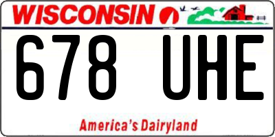 WI license plate 678UHE