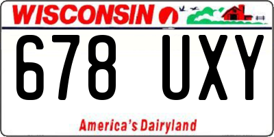 WI license plate 678UXY