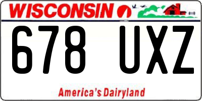 WI license plate 678UXZ