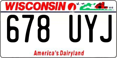 WI license plate 678UYJ