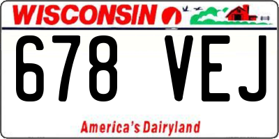 WI license plate 678VEJ