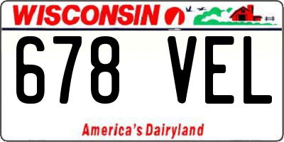 WI license plate 678VEL