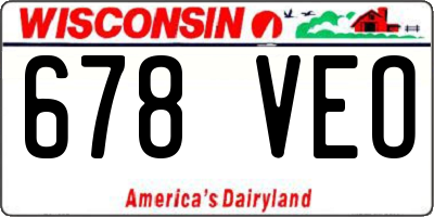 WI license plate 678VEO