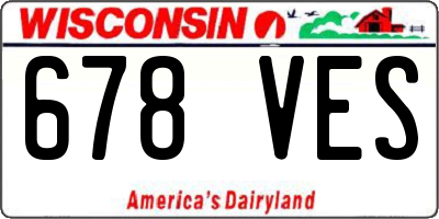 WI license plate 678VES