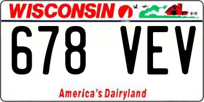 WI license plate 678VEV