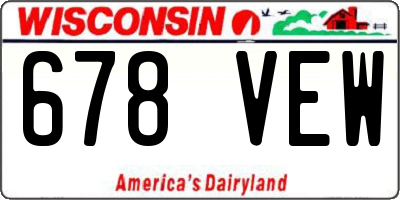 WI license plate 678VEW