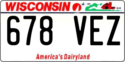 WI license plate 678VEZ