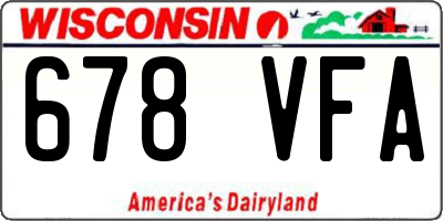 WI license plate 678VFA