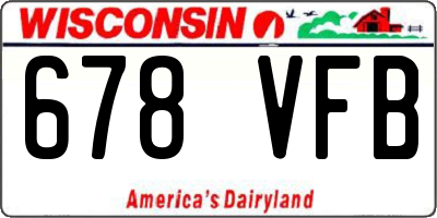 WI license plate 678VFB