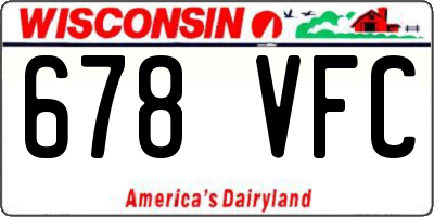 WI license plate 678VFC