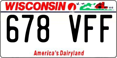 WI license plate 678VFF