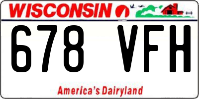 WI license plate 678VFH