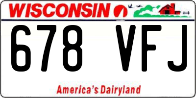 WI license plate 678VFJ