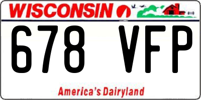 WI license plate 678VFP