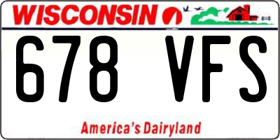 WI license plate 678VFS