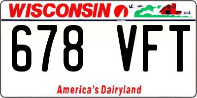 WI license plate 678VFT