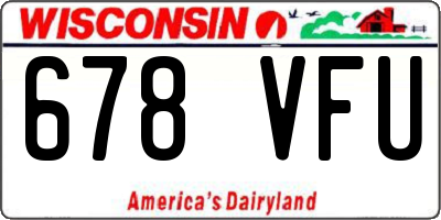 WI license plate 678VFU