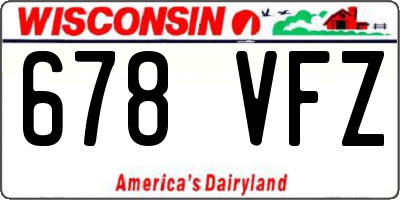 WI license plate 678VFZ