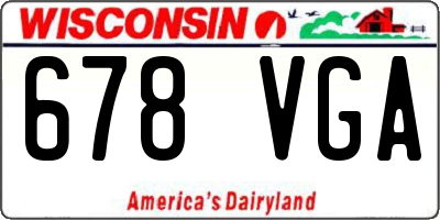 WI license plate 678VGA