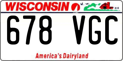 WI license plate 678VGC