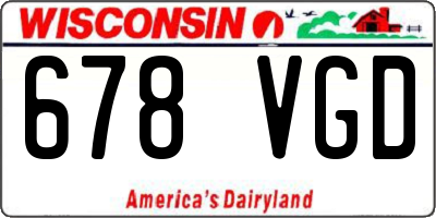 WI license plate 678VGD