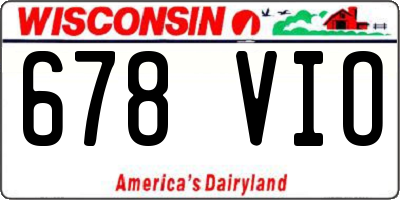 WI license plate 678VIO