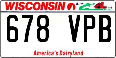 WI license plate 678VPB