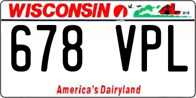 WI license plate 678VPL