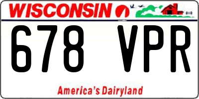 WI license plate 678VPR