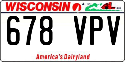 WI license plate 678VPV