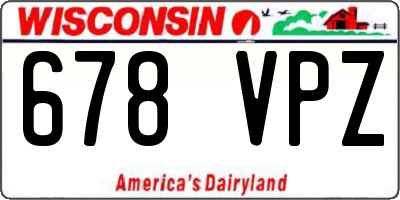 WI license plate 678VPZ