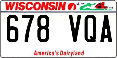 WI license plate 678VQA