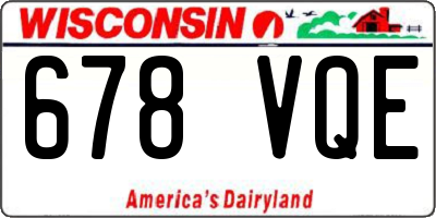 WI license plate 678VQE