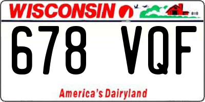 WI license plate 678VQF