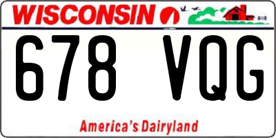 WI license plate 678VQG