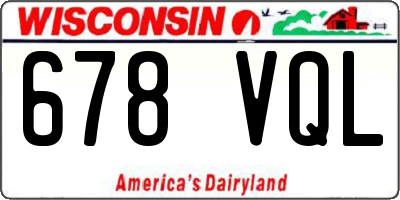 WI license plate 678VQL
