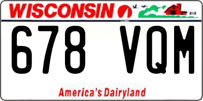 WI license plate 678VQM