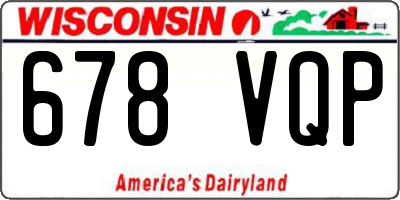 WI license plate 678VQP