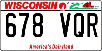 WI license plate 678VQR