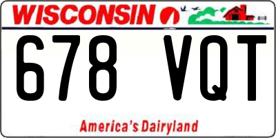 WI license plate 678VQT