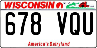 WI license plate 678VQU