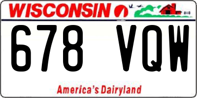 WI license plate 678VQW