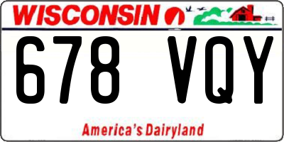 WI license plate 678VQY