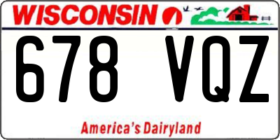 WI license plate 678VQZ