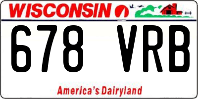WI license plate 678VRB